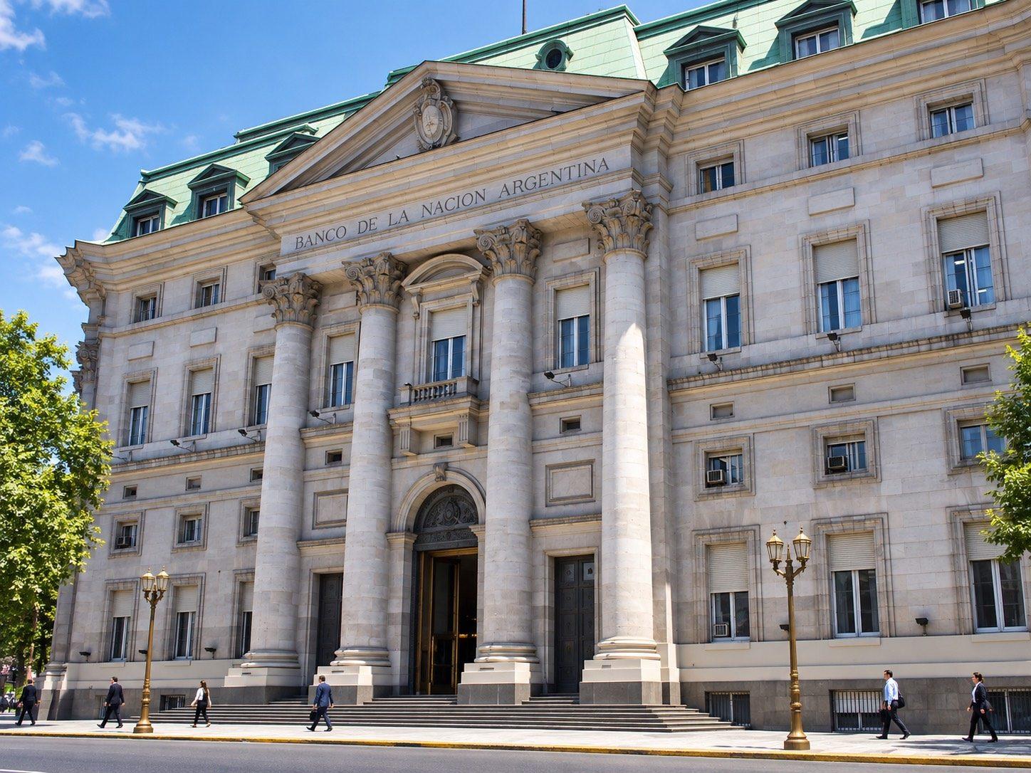 Fachada del edificio del Banco de la Nación Argentina